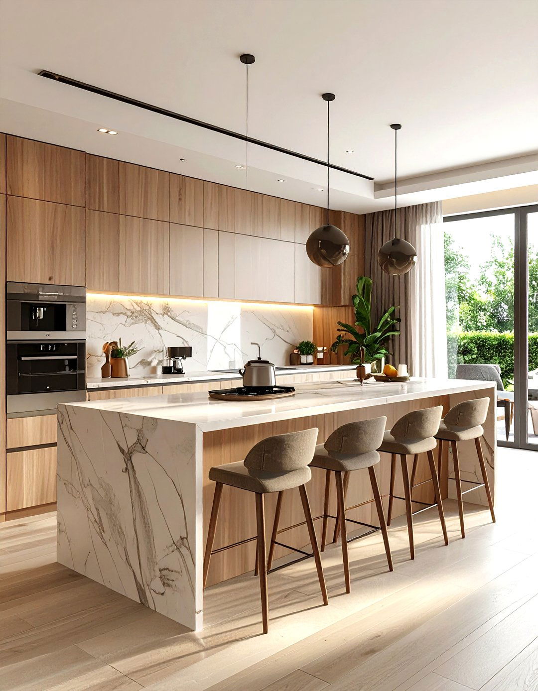 Modern Breakfast Bar - 30 kitchen beverage center ideas