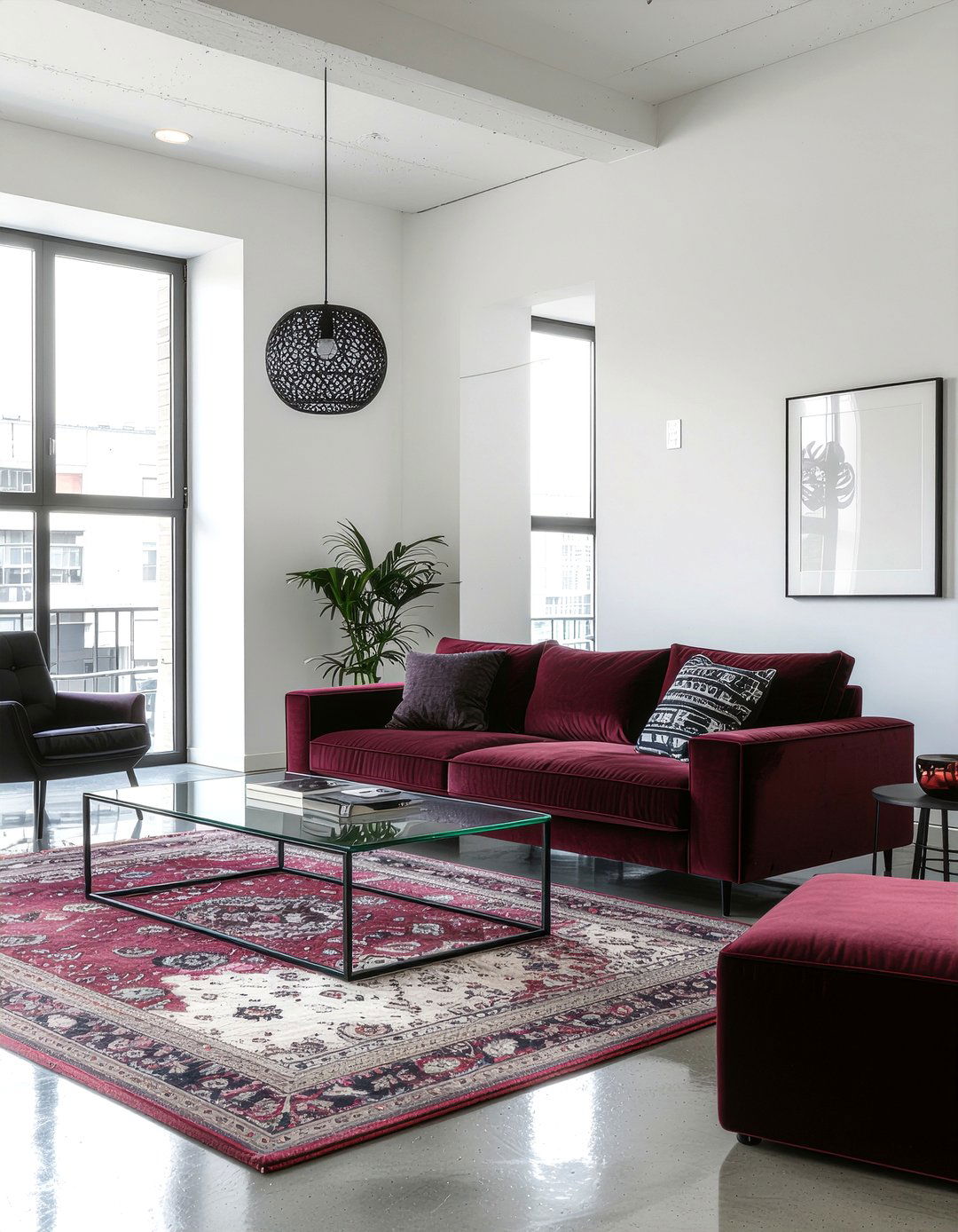 Modern Burgundy Living Room - 30 burgundy living room ideas