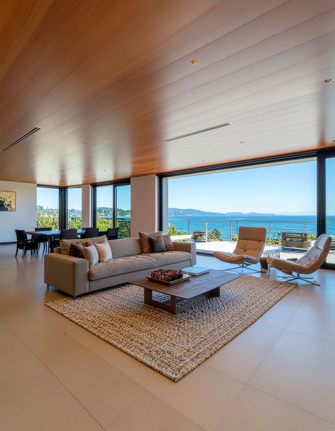 Modern Cedar Ceiling - 30 living room wood plank ceiling ideas