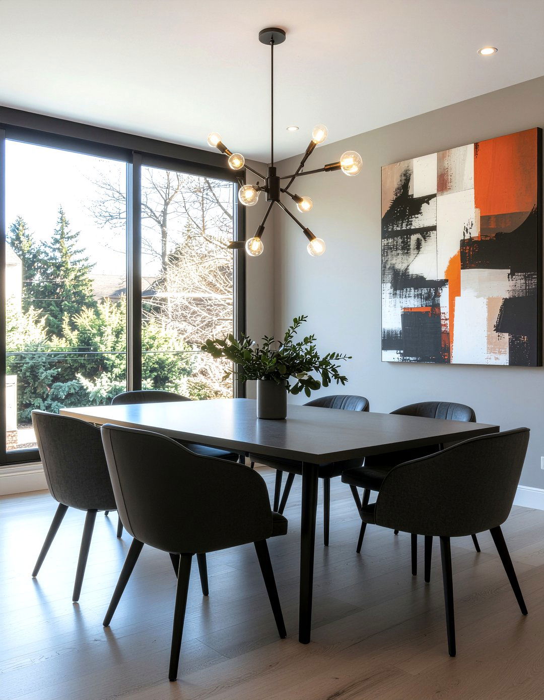 Modern Chandelier Installation - 30 dining room makeover ideas