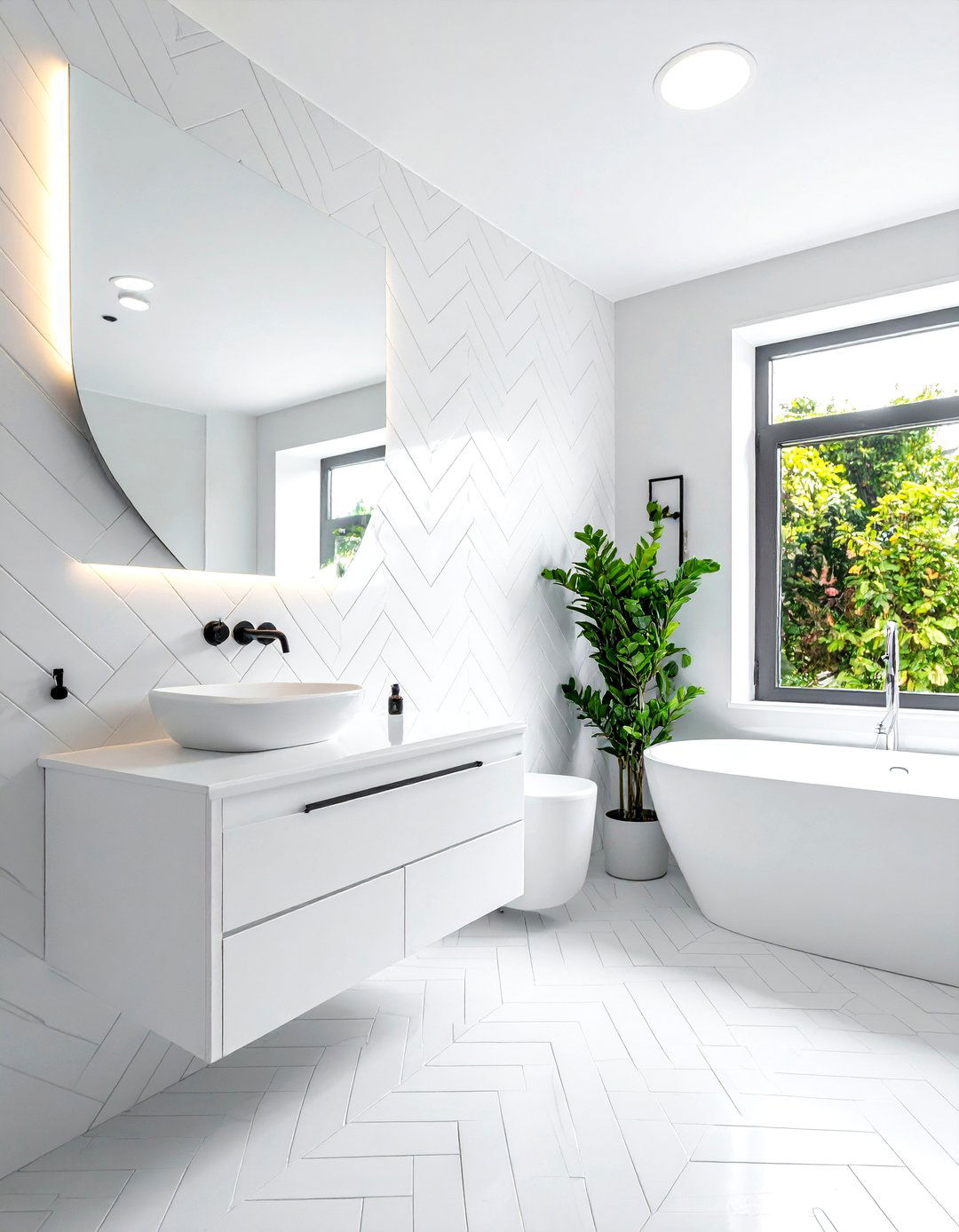Modern Chevron Tile White Grout - 30 white grout bathroom ideas