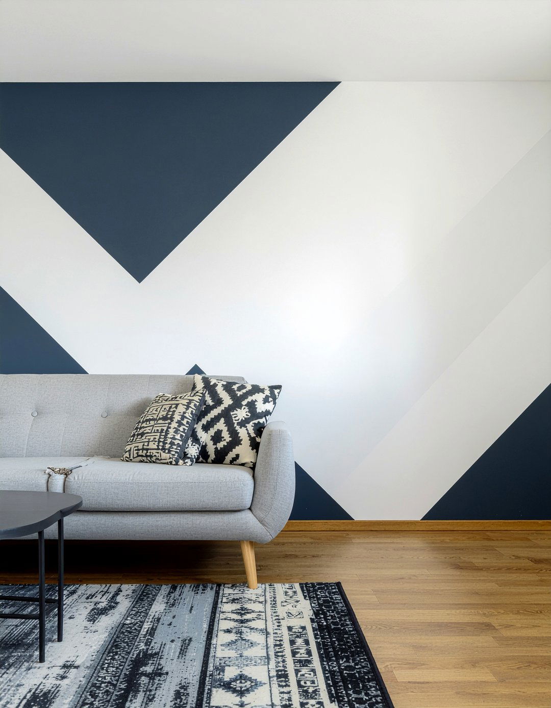 Modern Chevron Wall Paint - 30 living room geometric wall designs