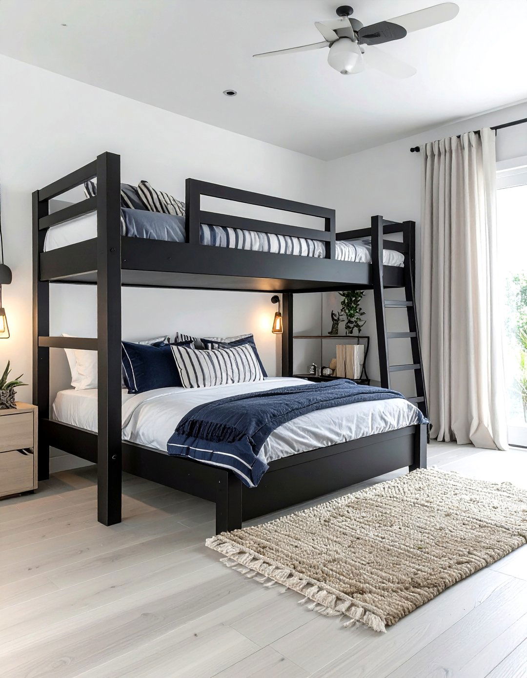 Modern Coastal Black Bunk - 30 coastal black bedroom ideas