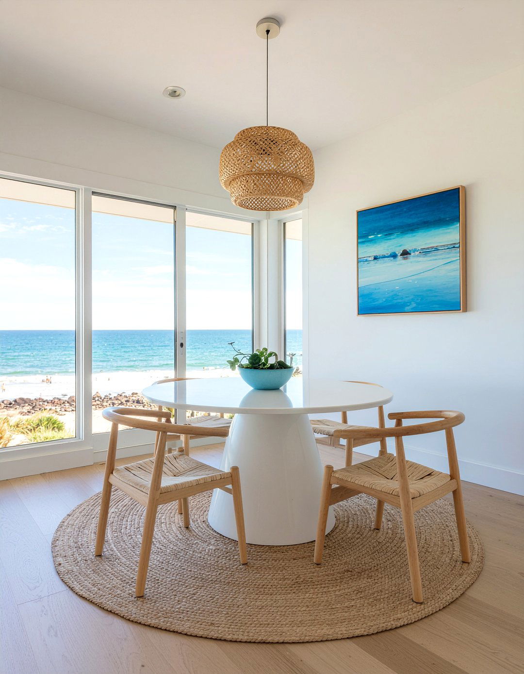 Modern Coastal Minimalism - 30 ocean-inspired dining room ideas