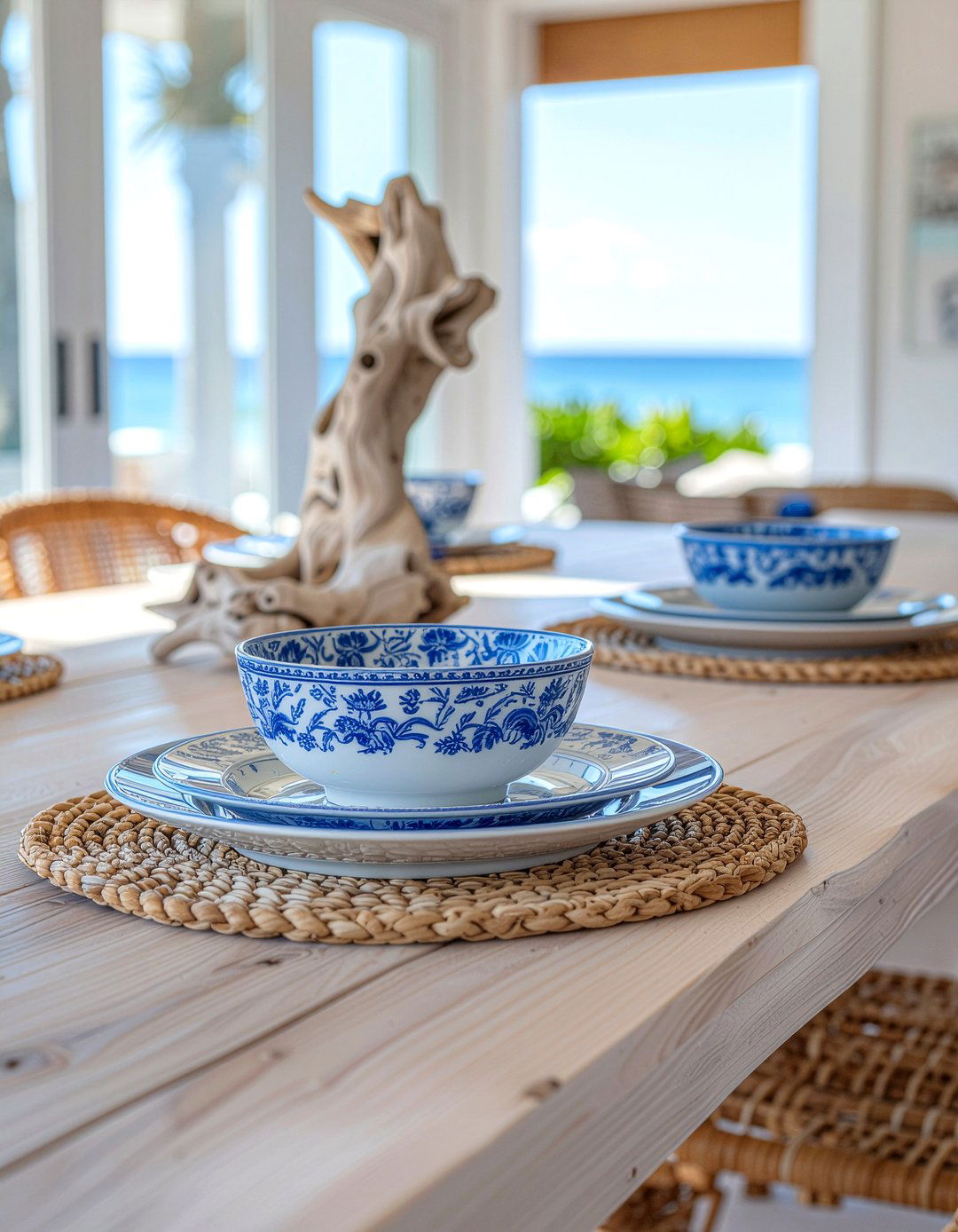 Modern Coastal Table - 30 dining room table setting ideas