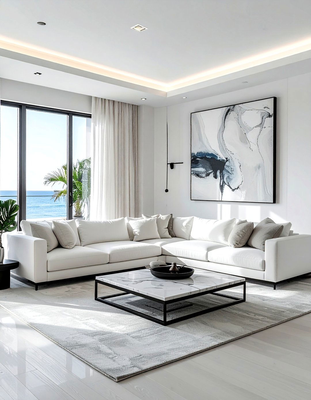 Modern Coastal White Living Room - 30 coastal white living room ideas