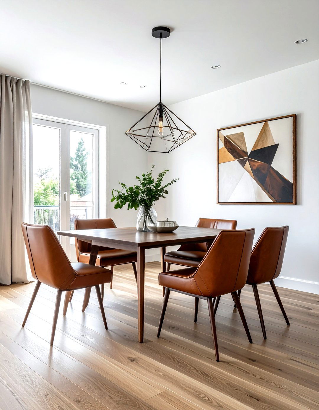 Modern Cognac Leather Dining - 30 leather dining room ideas