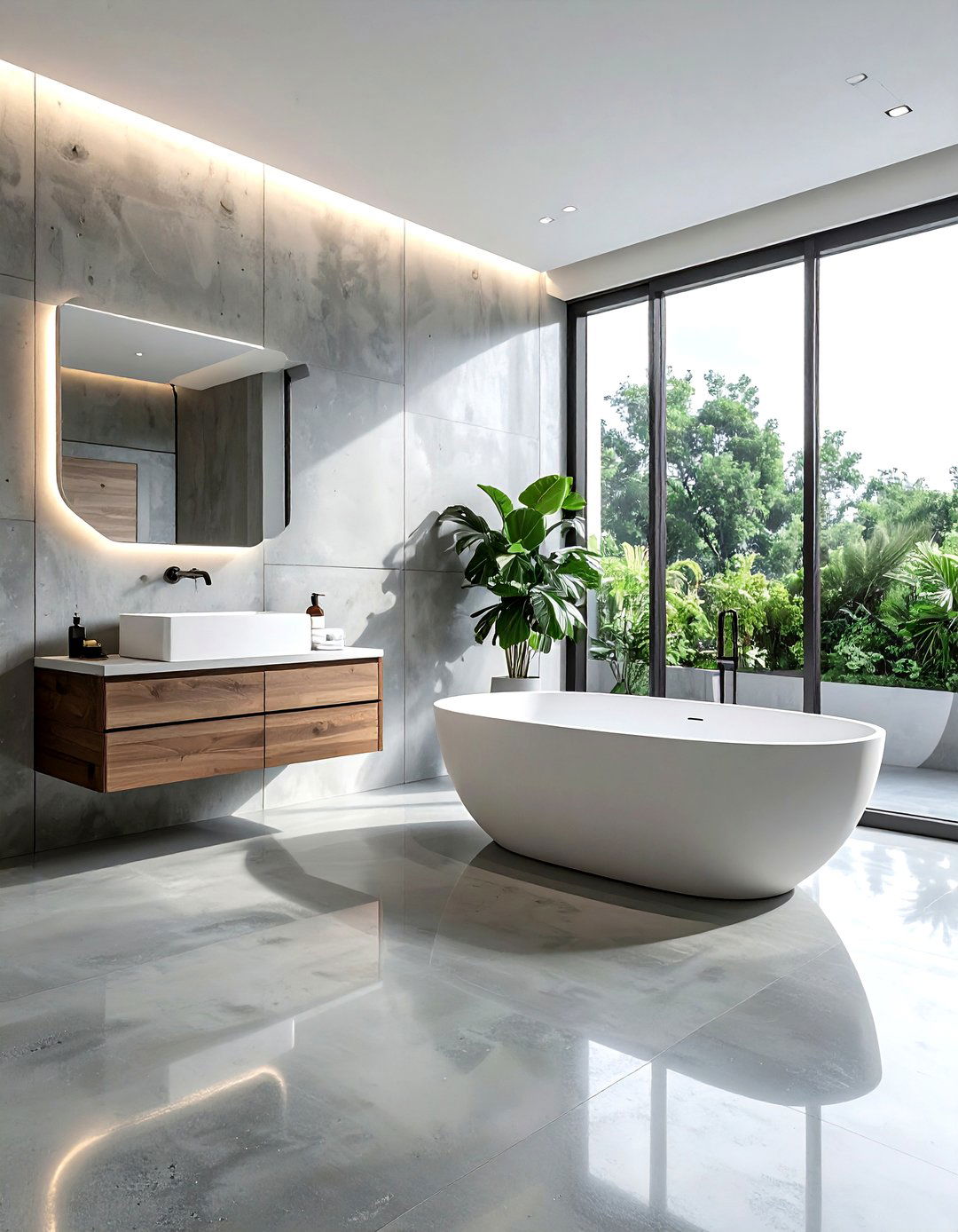 Modern Concrete Floor - 30 one-of-a-kind bathroom ideas