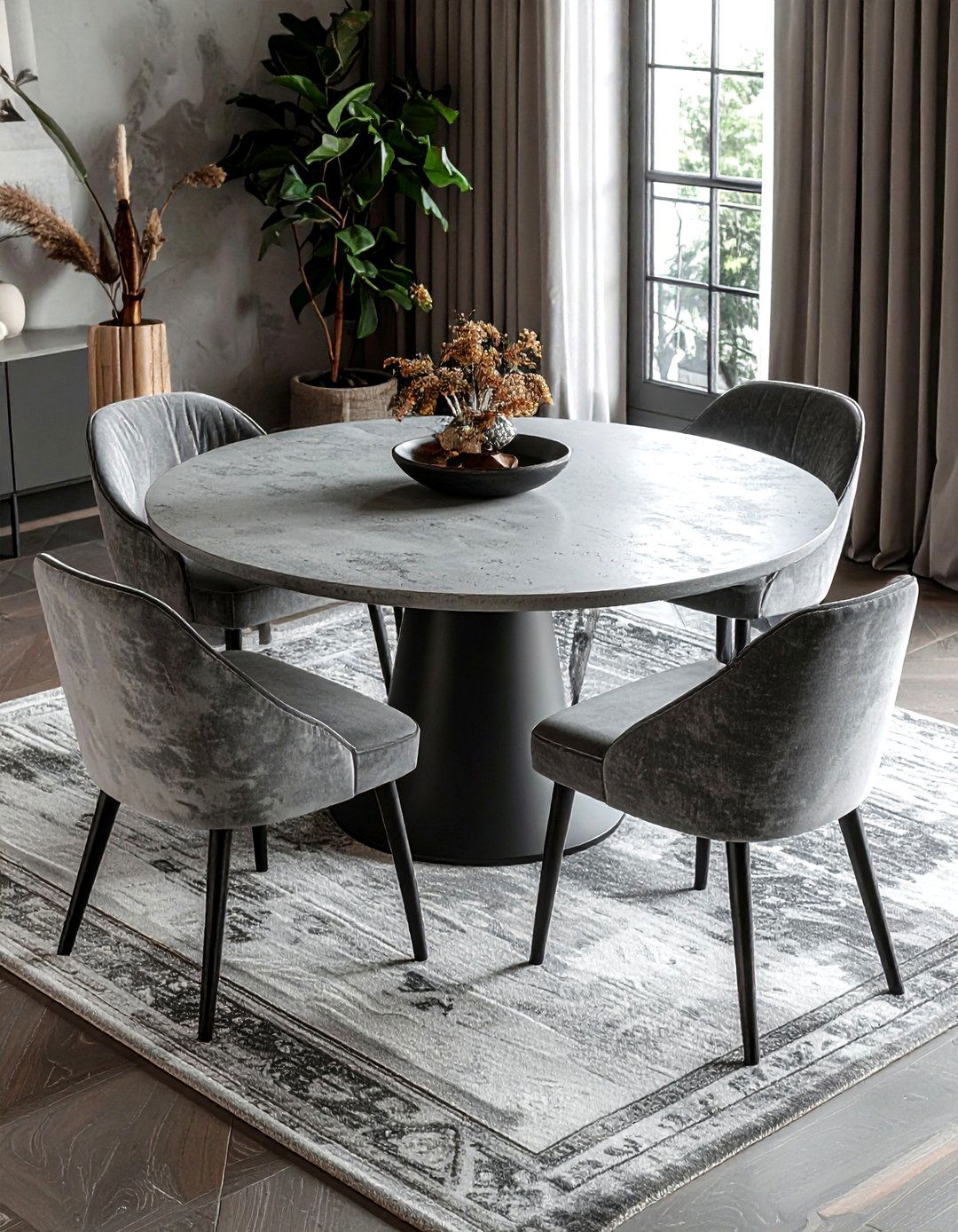Modern Concrete Pedestal Table - 30 pedestal dining table ideas