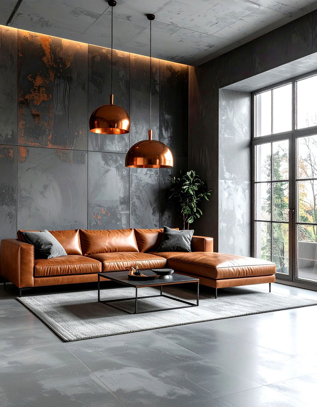 Modern Copper And Slate Loft - 30 decor color theory ideas