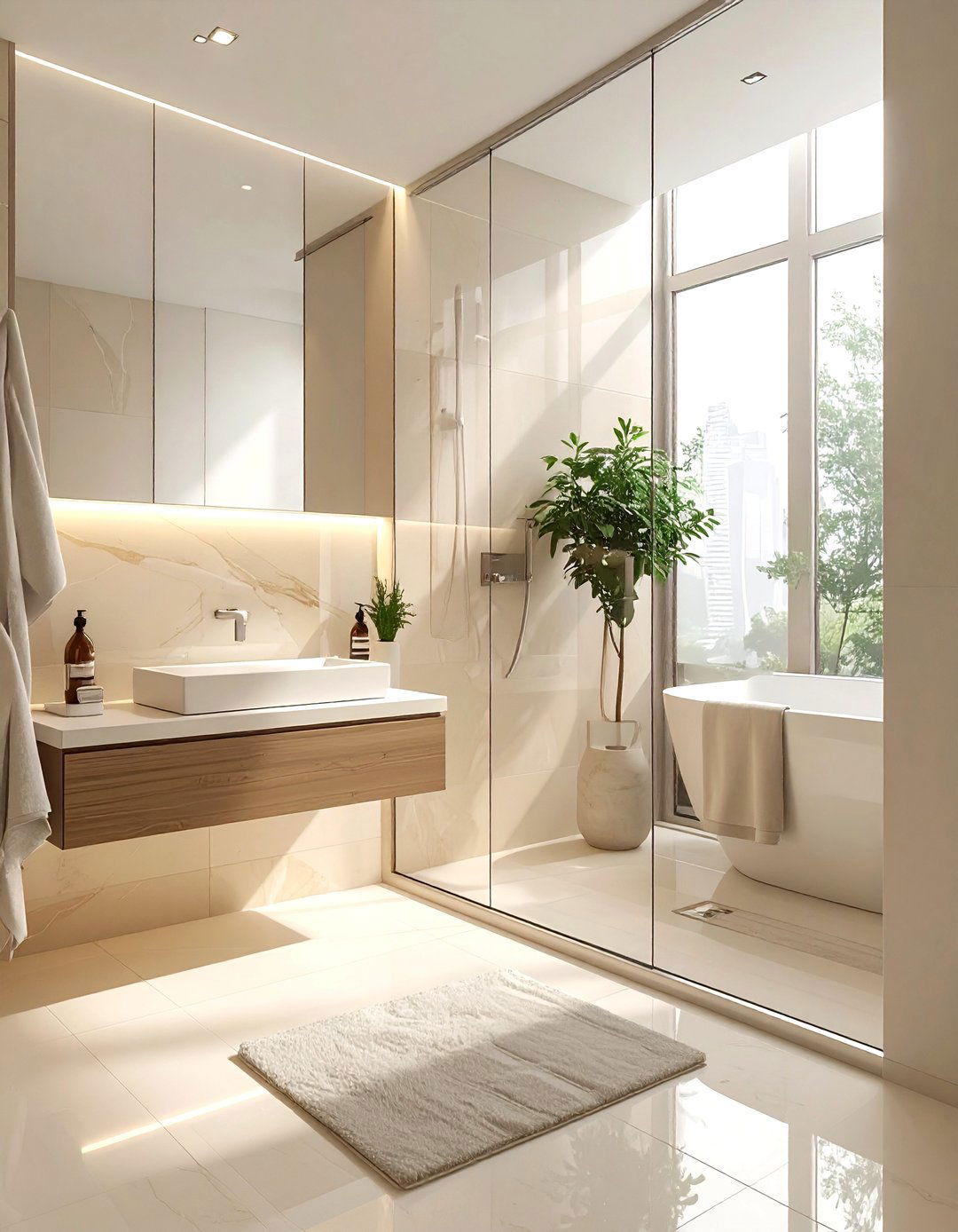 Modern Cream Bathroom - 30 cream bathroom design ideas