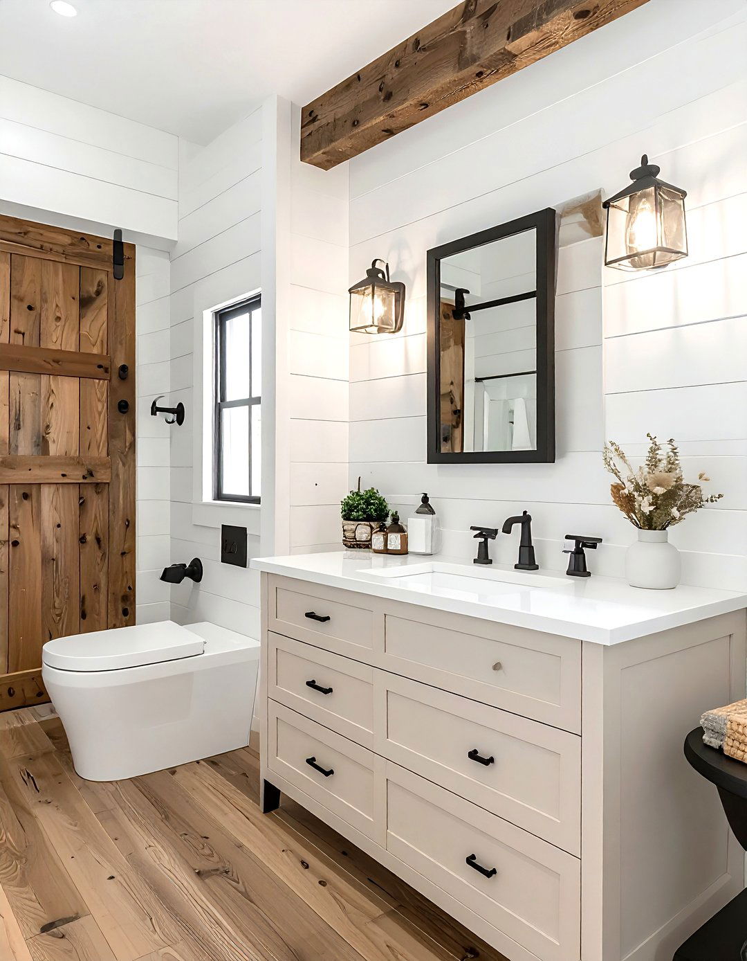 Modern Farmhouse Bathroom - 30 cream and white bathroom ideas