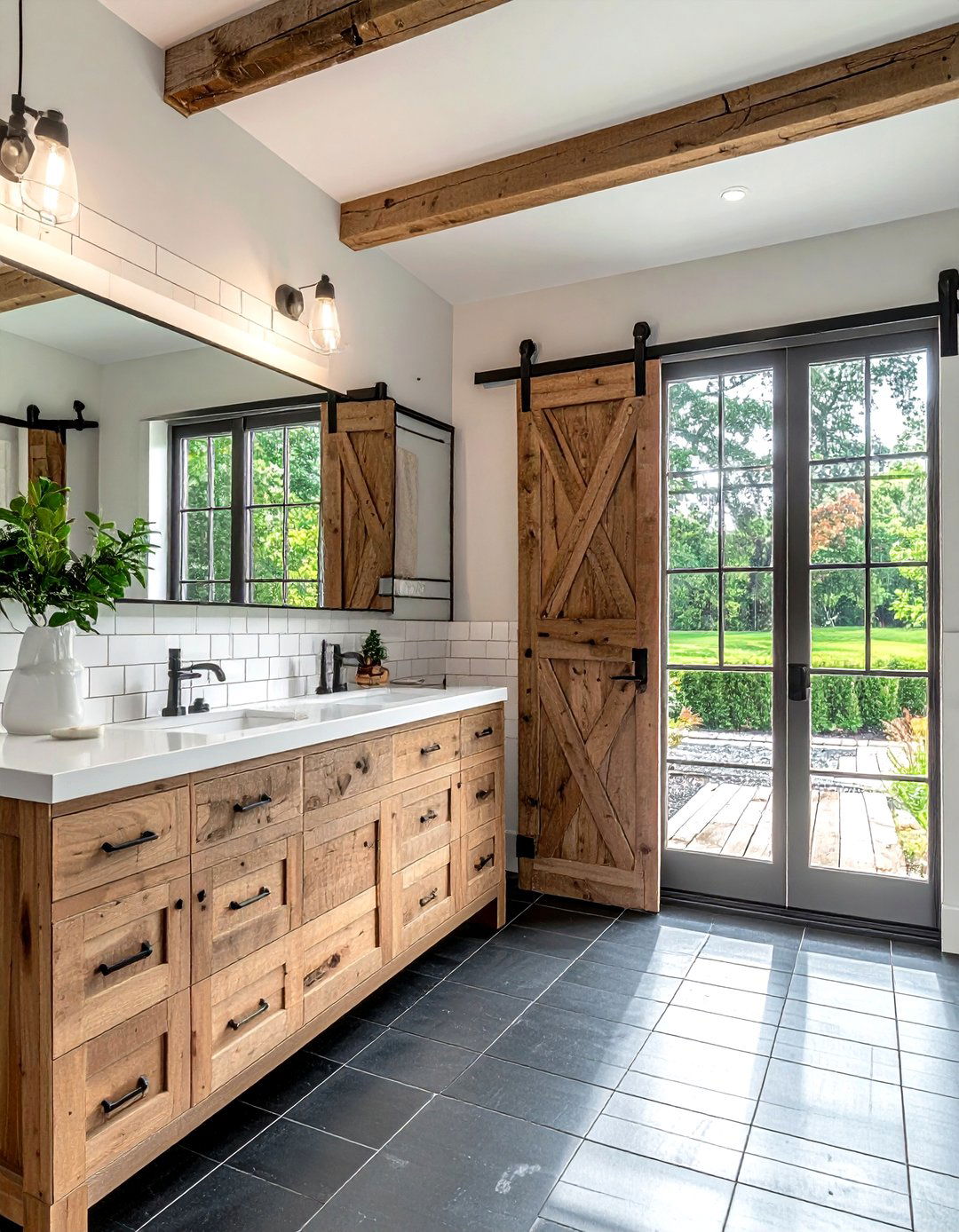 Modern Farmhouse Bathroom Black Grout - 30 black grout bathroom ideas