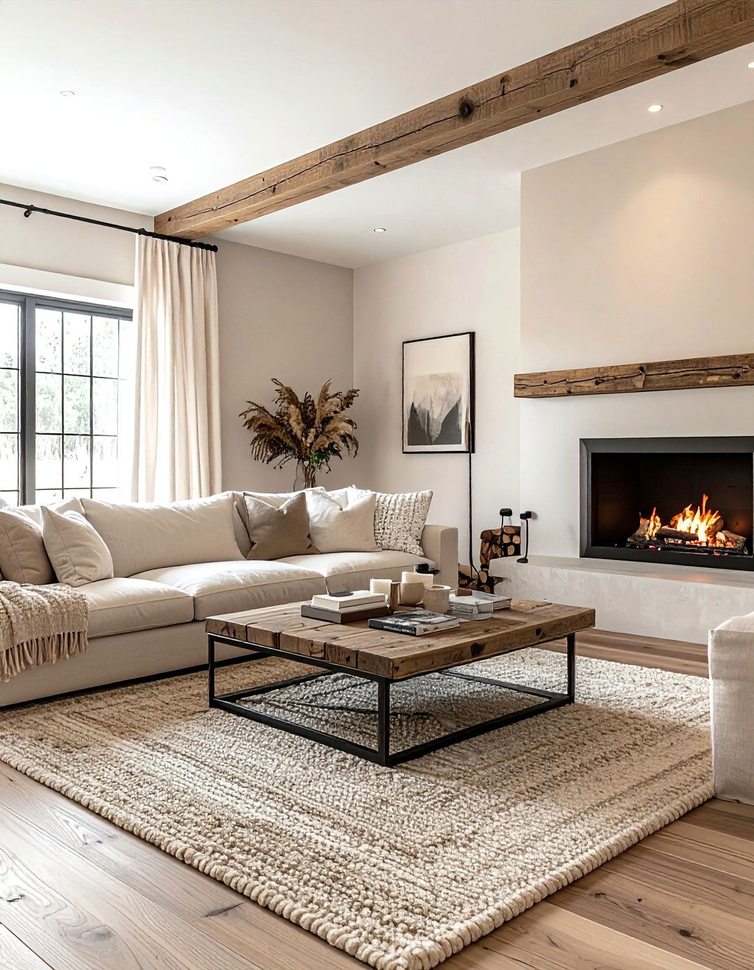 Modern Farmhouse Beige Living Room - 30 beige living room design ideas