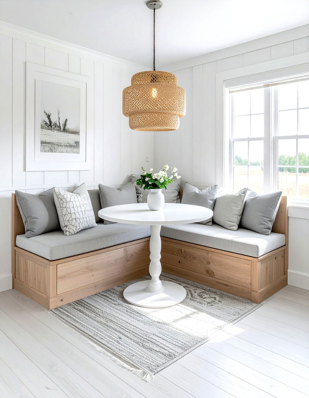 Modern Farmhouse Breakfast Nook - 30 modern farmhouse dining room ideas