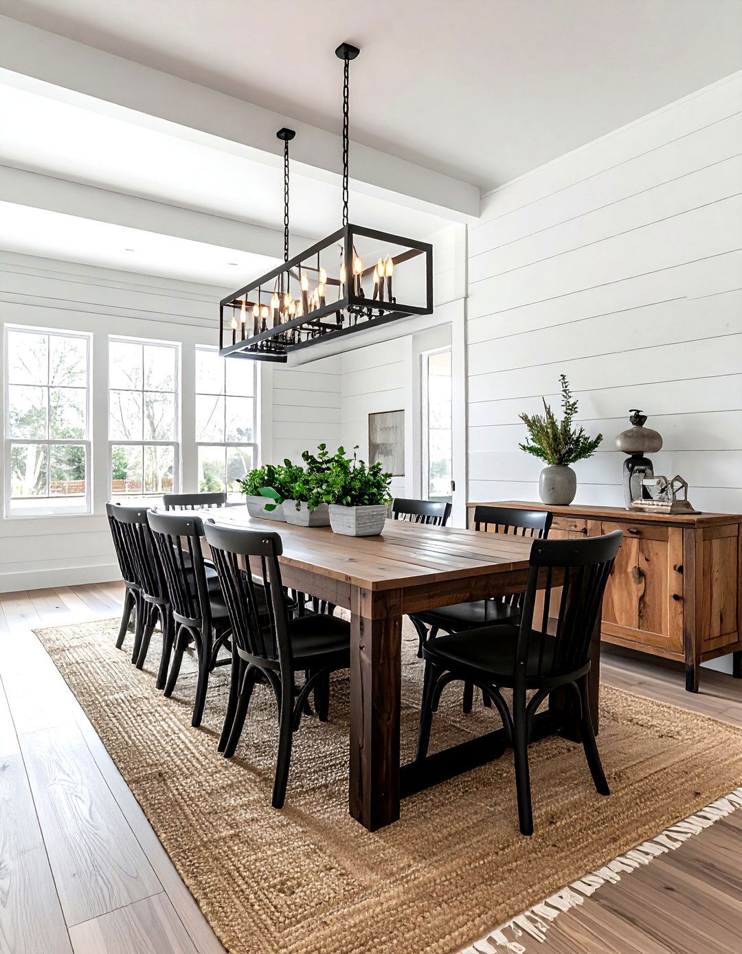 Modern Farmhouse Dining Room - 30 rectangular dining room ideas