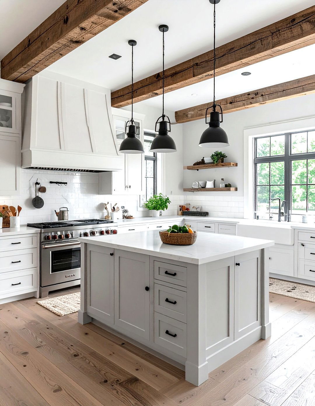 Modern Farmhouse Grey White Kitchen - 30 grey and white kitchen ideas