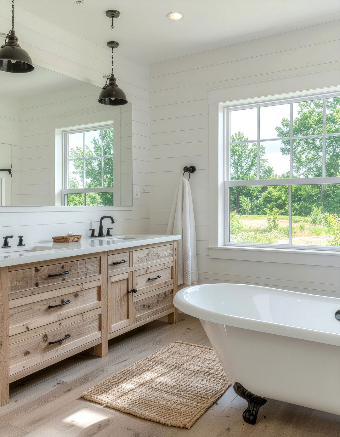 Modern Farmhouse Master Bathroom - 30 master bathroom ideas