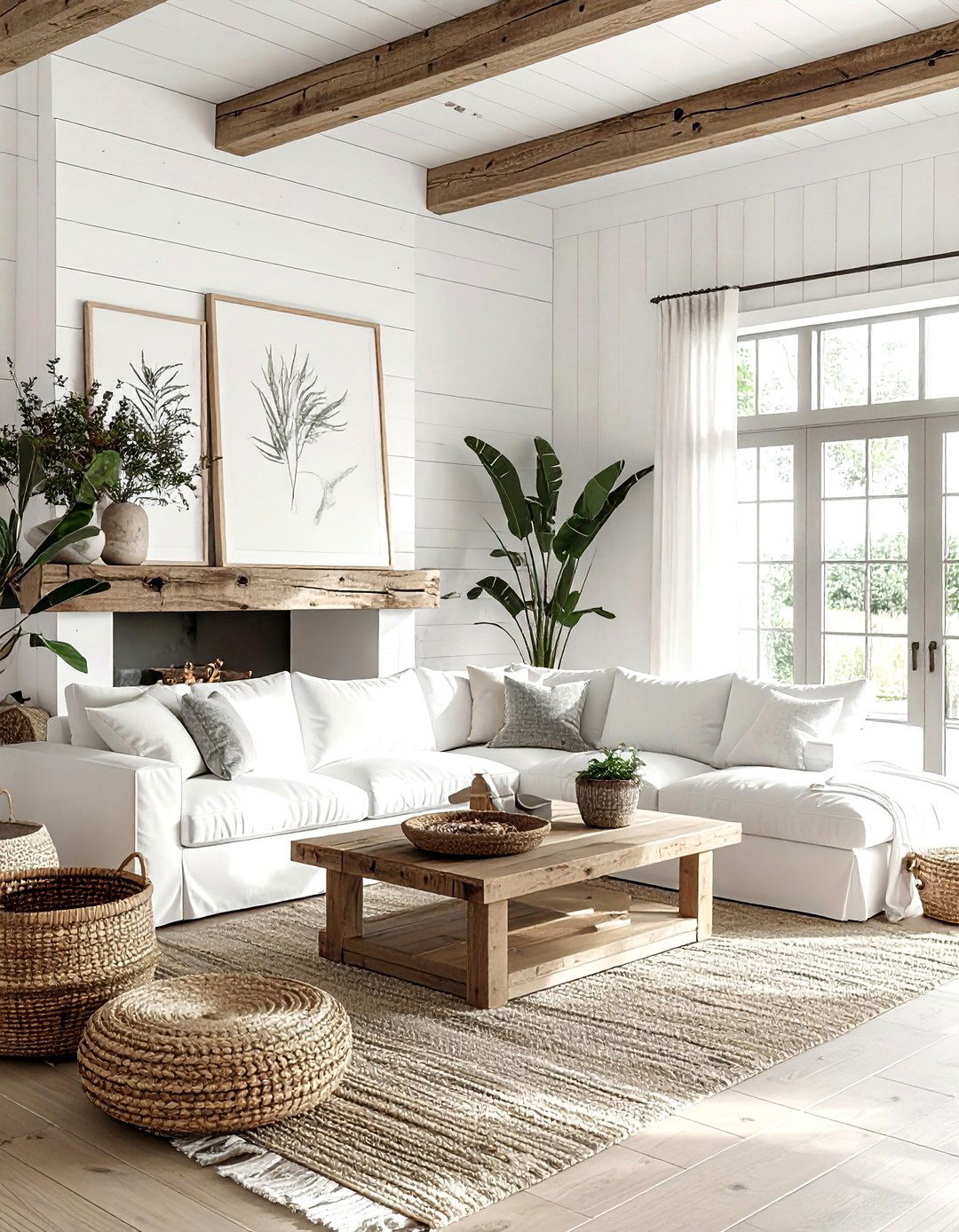 Modern Farmhouse Natural Living Room - 30 natural living room ideas