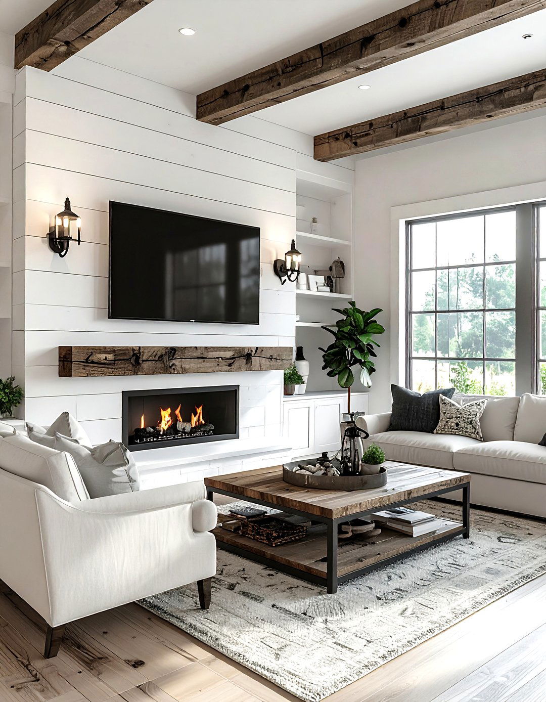 Modern Farmhouse Tv Wall - 30 living room tv ideas