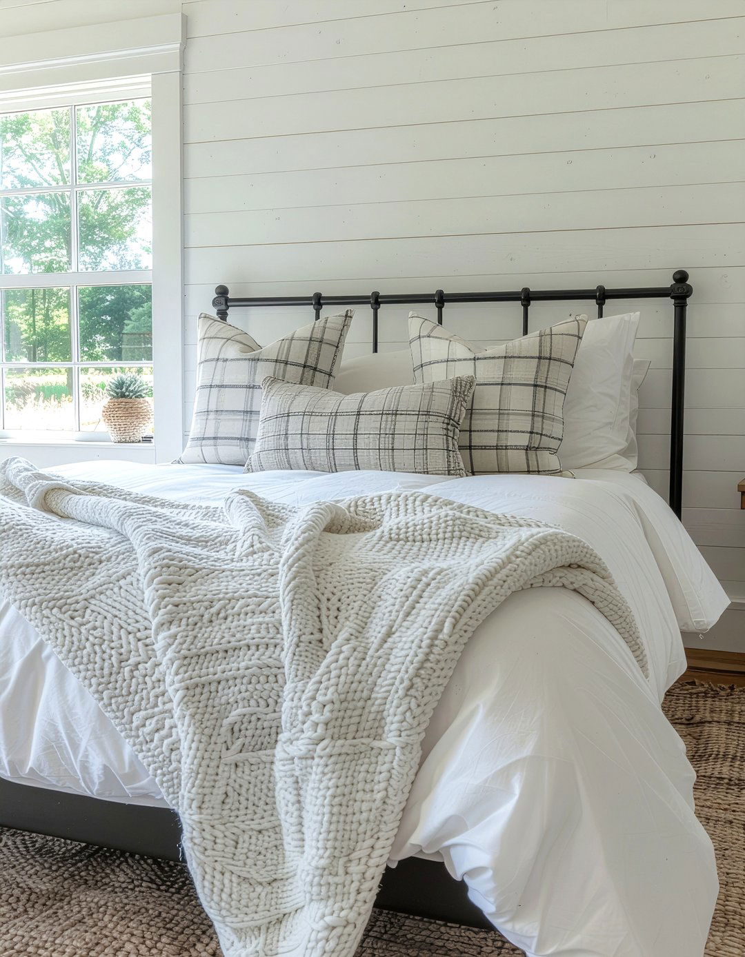 Modern Farmhouse White Bedroom - 30 bedroom white bedding ideas