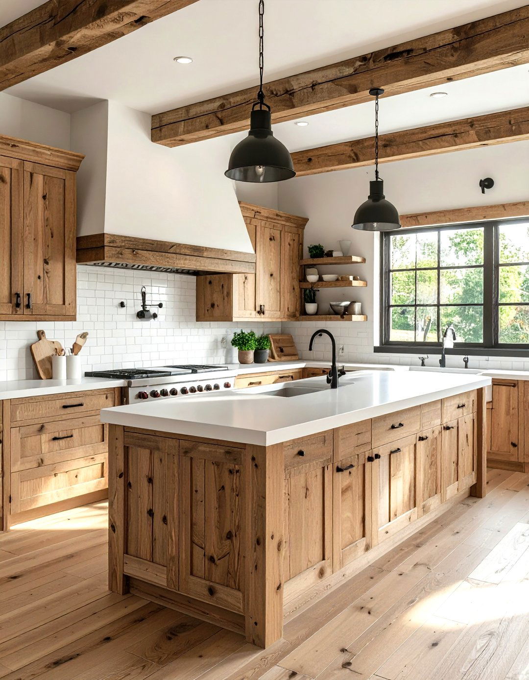Modern Farmhouse Wood Kitchen - 30 wood tone kitchen ideas