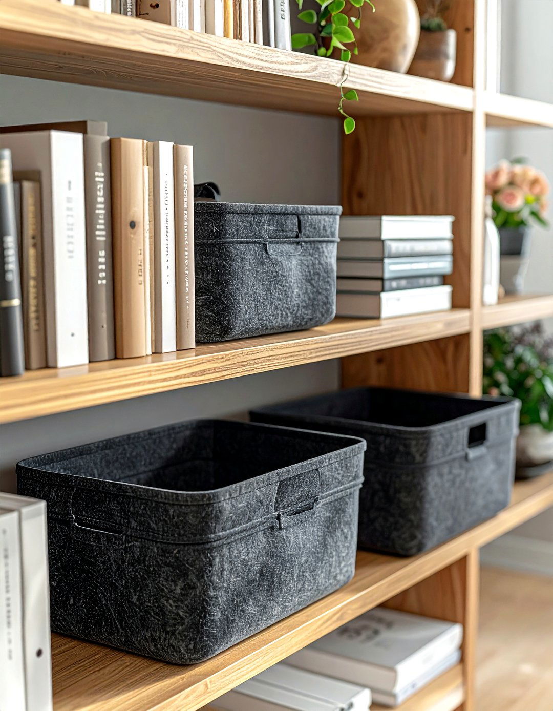 Modern Felt Baskets - 30 storage box ideas