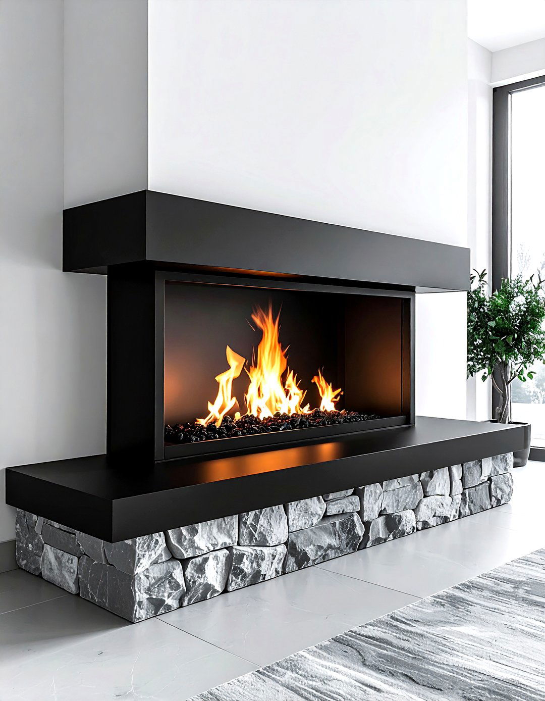 Modern Fireplace - 30 focal point dining room ideas