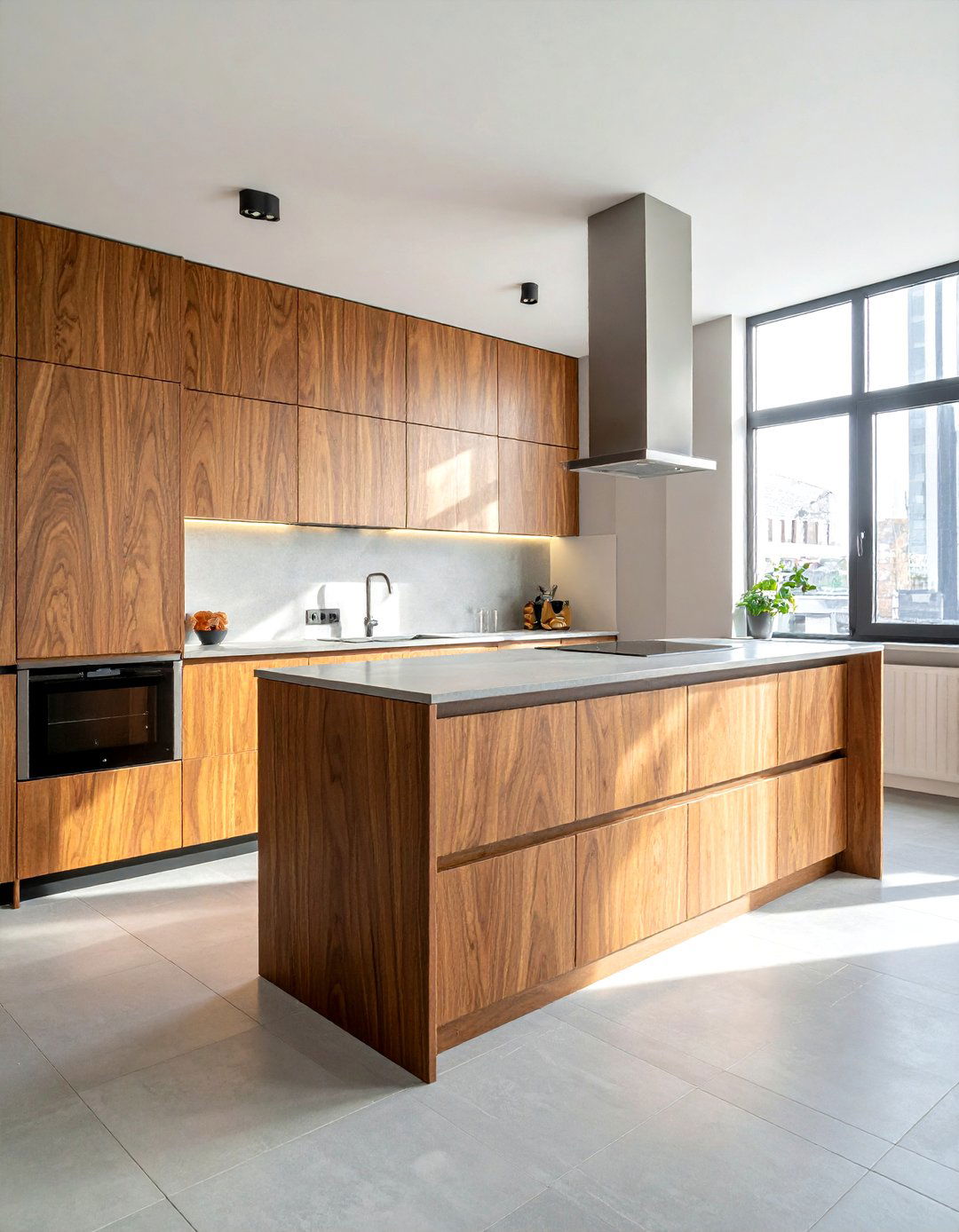 Modern Flat Panel Walnut Kitchen Cabinets - 30 walnut kitchen cabinet ideas