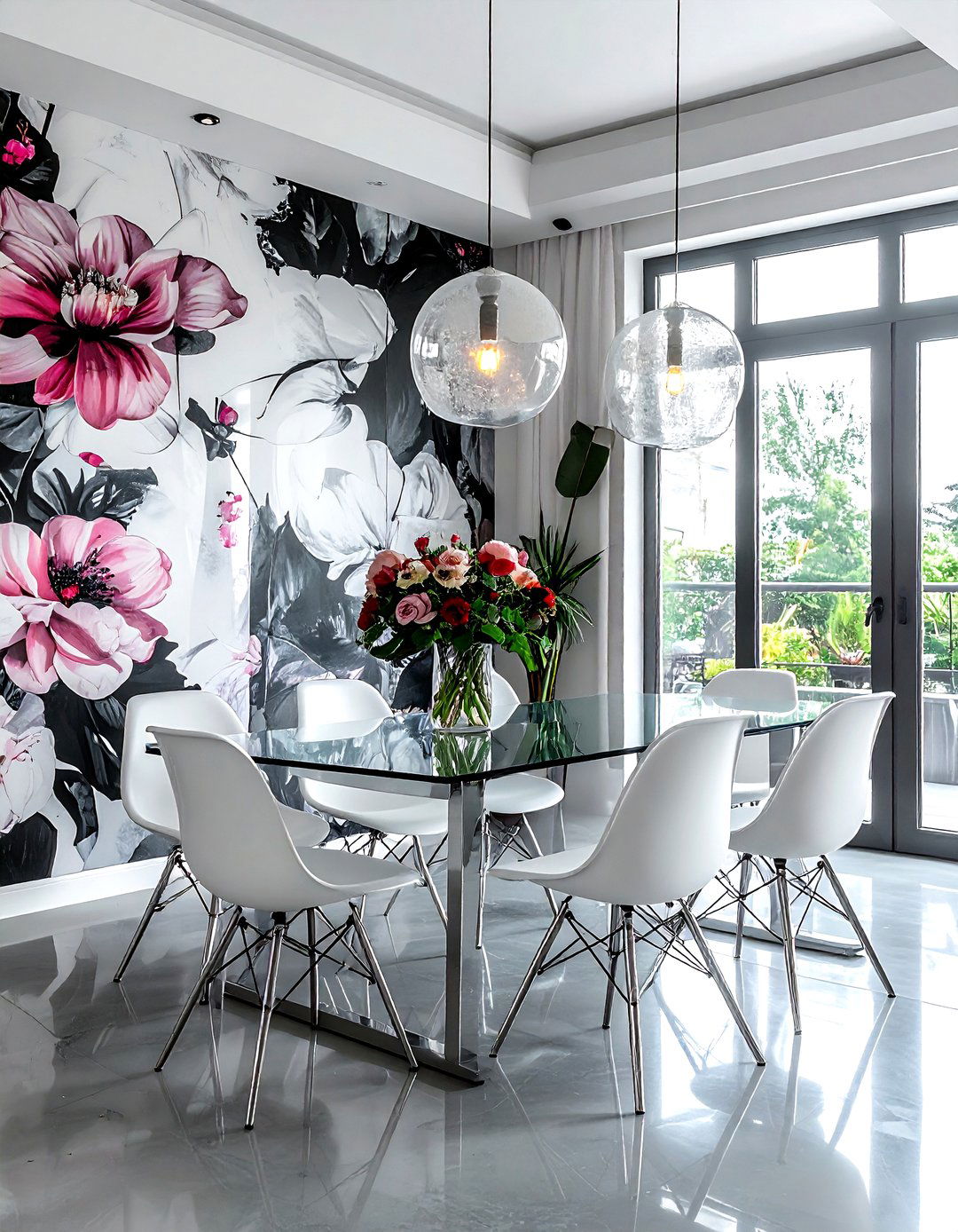Modern Floral Dining Room - 30 floral dining room ideas