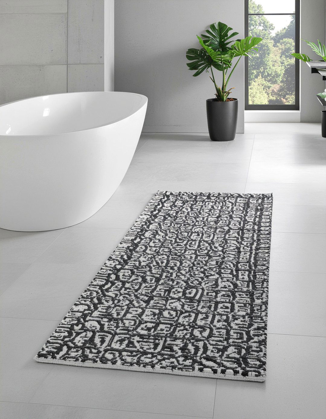 Modern Geometric Bathroom Runner - 30 bathroom runner rug ideas