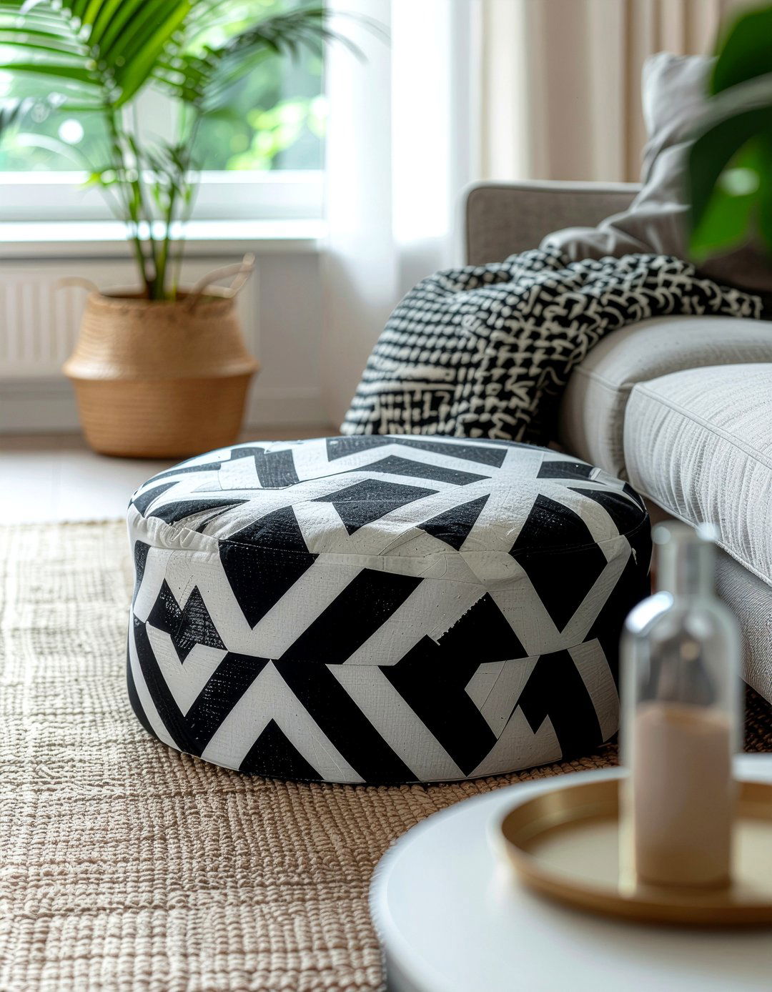 Modern Geometric Cushion - 30 living room floor cushion ideas