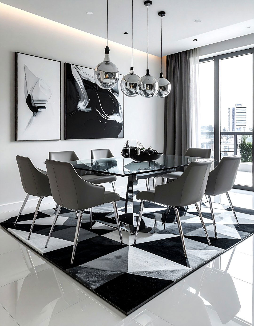 Modern Geometric Rug - 30 dining room area rug ideas