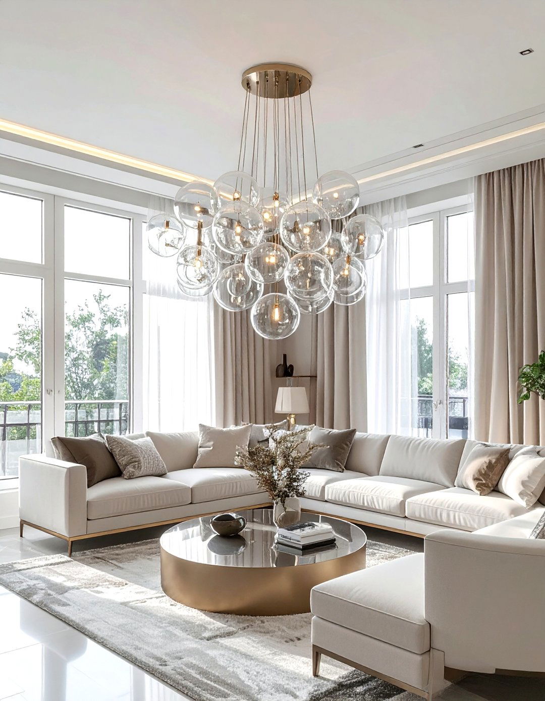 Modern Glass Bubble Chandelier - 30 statement lighting ideas