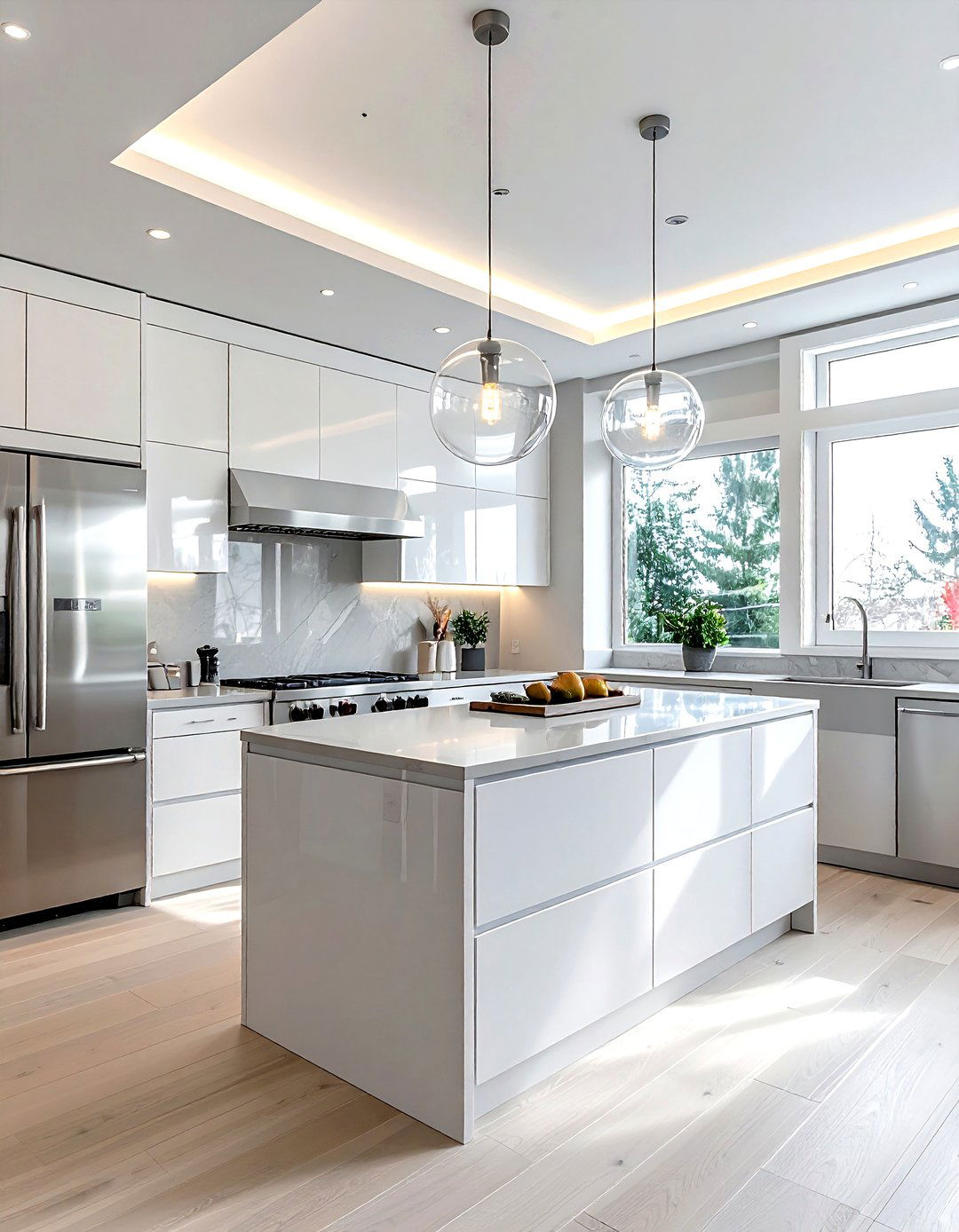 Modern Glass Ceiling Light - 30 flush mount kitchen light ideas