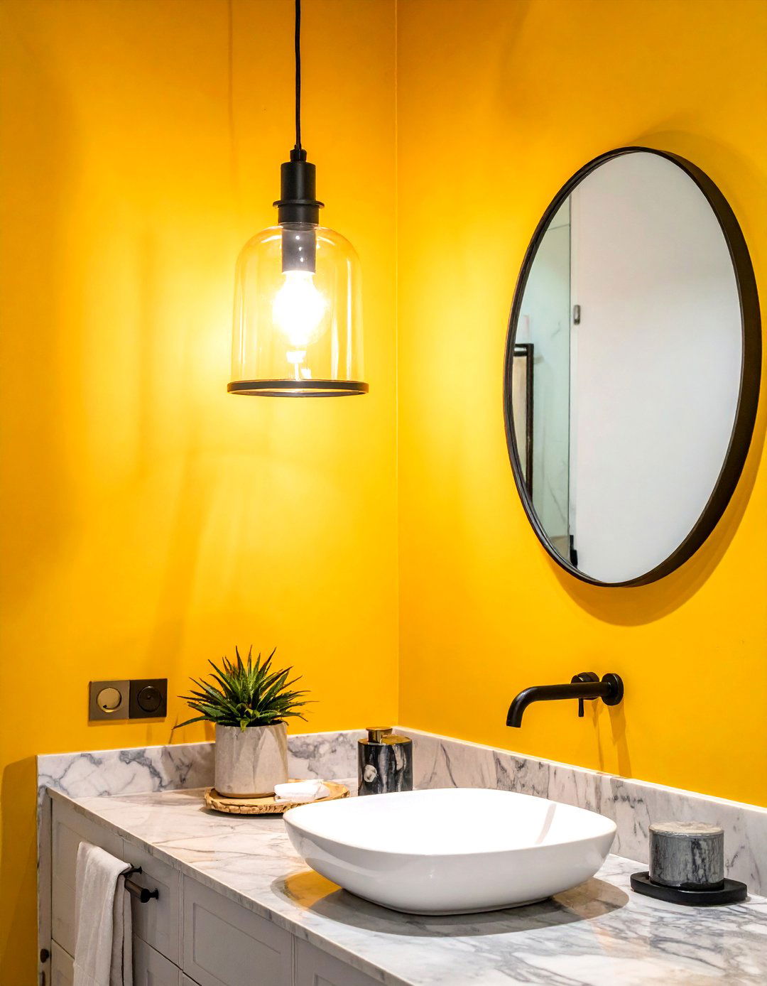 Modern Glass Pendant Light - 30 boys bathroom ideas