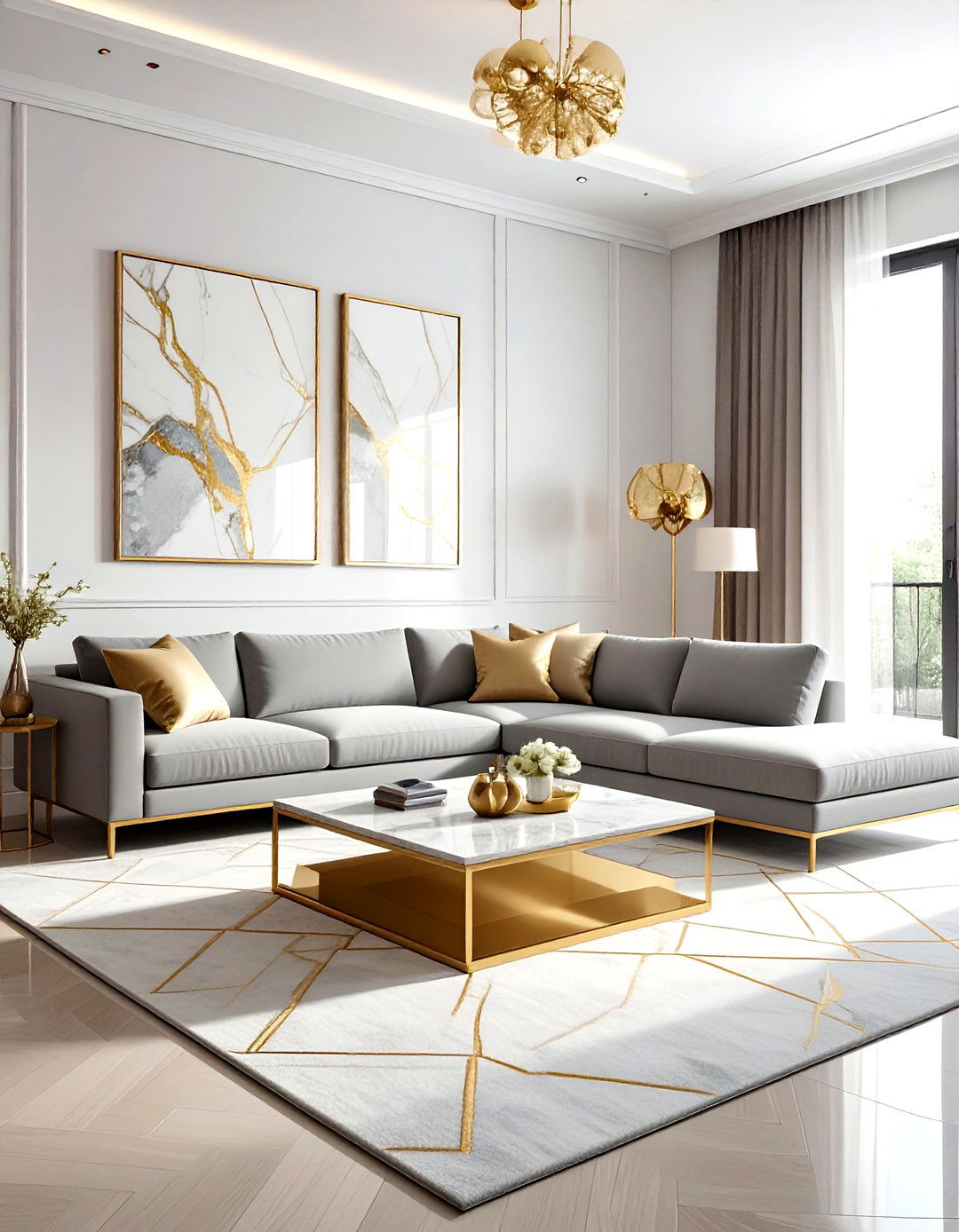 Modern Gold Living Room - 30 gold living room ideas
