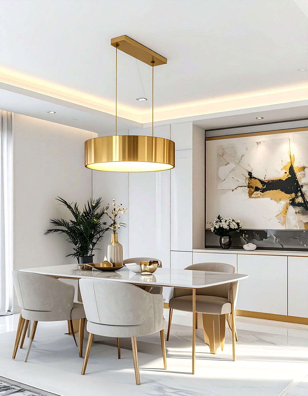 Modern Gold Semi Flush Mount - 30 semi-flush dining room light ideas