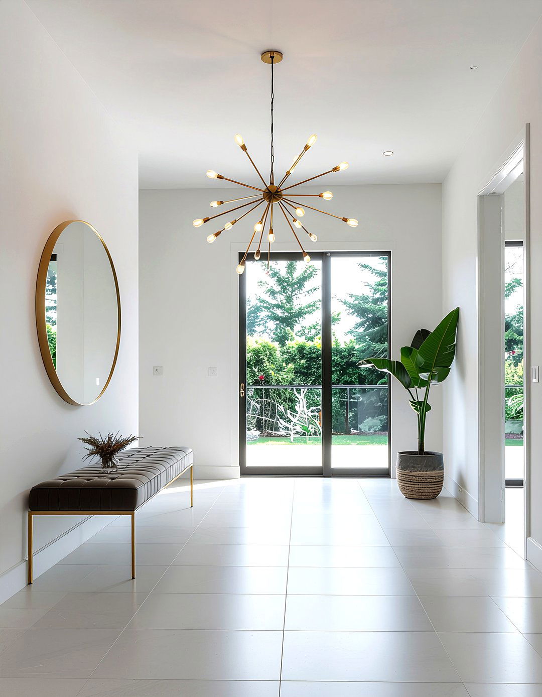 Modern Gold Sputnik Chandelier - 30 entryway lighting ideas