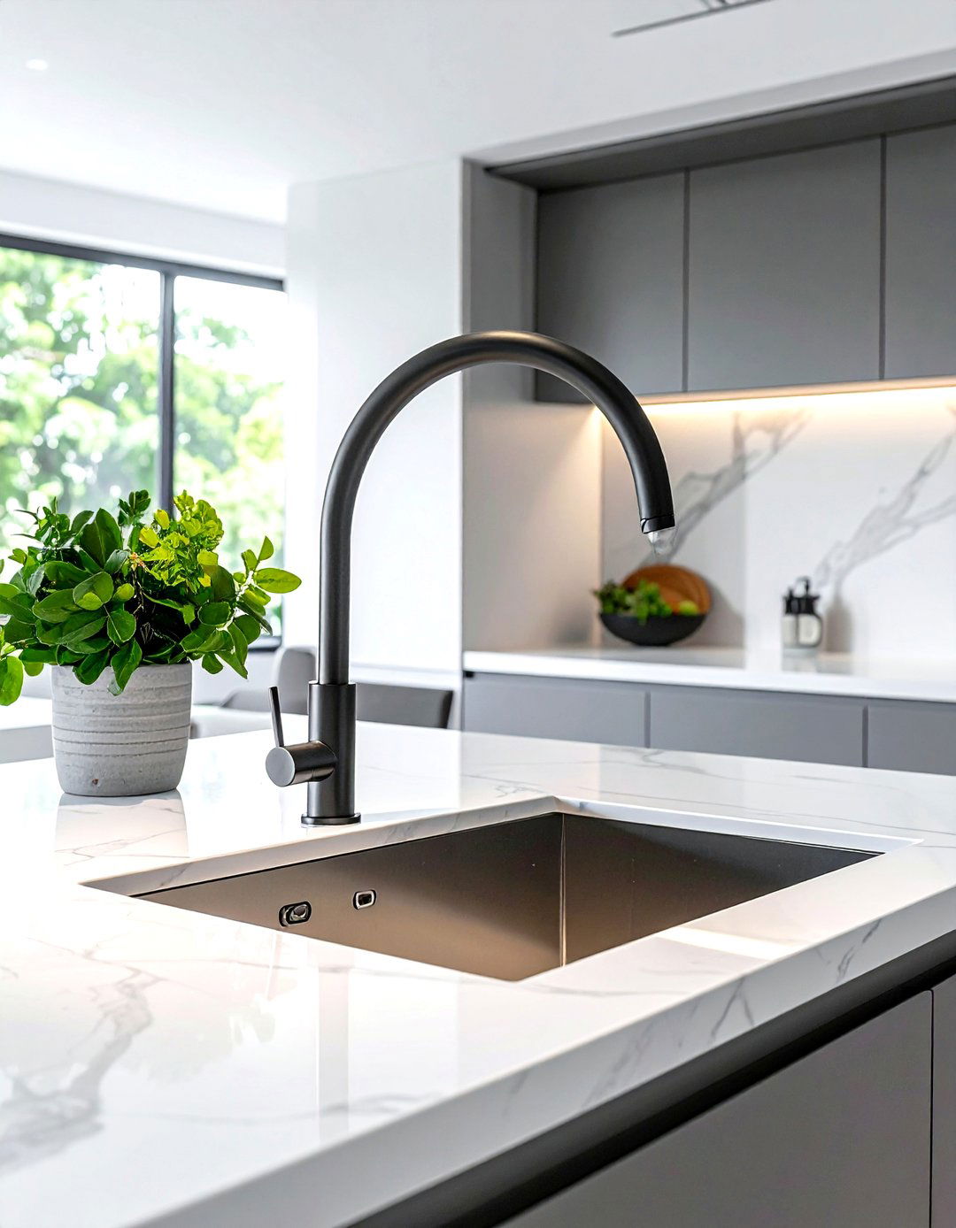 Modern Gooseneck Smart Faucet - 30 touchless kitchen faucet ideas