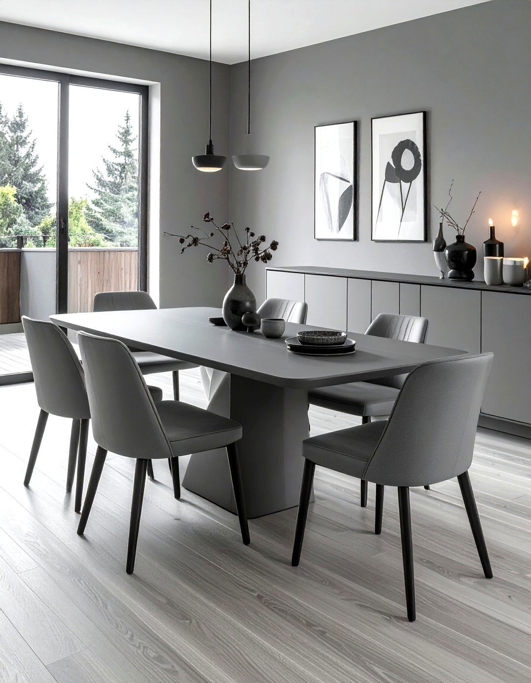 Modern Gray Dining Table - 30 gray dining room furniture ideas