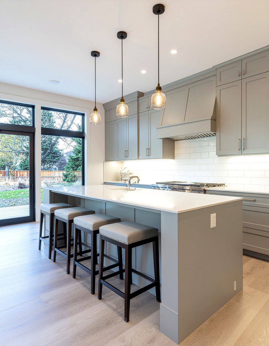 Modern Gray Kitchen Bar - 30 kitchen breakfast bar ideas