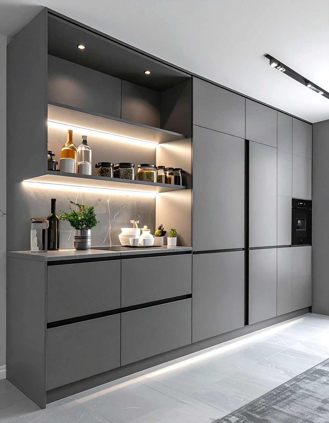 Modern Gray Kitchen Pantry - 30 gray kitchen furniture ideas