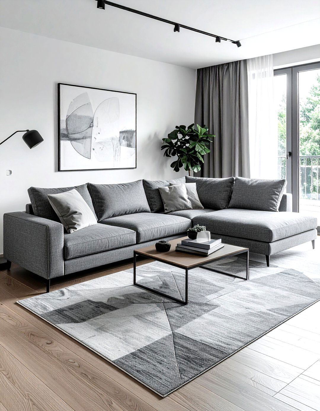 Modern Gray Sectional - 30 gray living room design ideas
