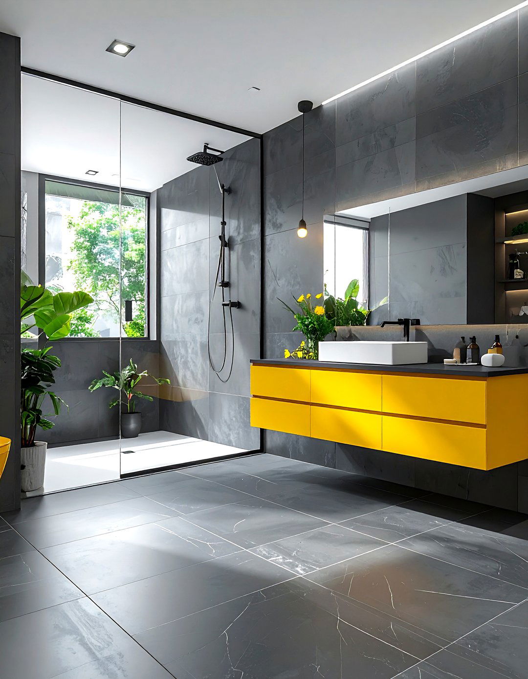 Modern Gray Yellow Bathroom - 30 gray yellow bathroom ideas