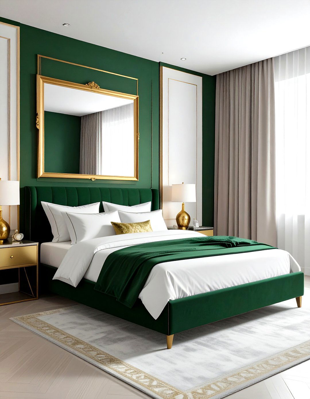 Modern Green And Gold Bedroom - 30 contemporary green bedroom ideas