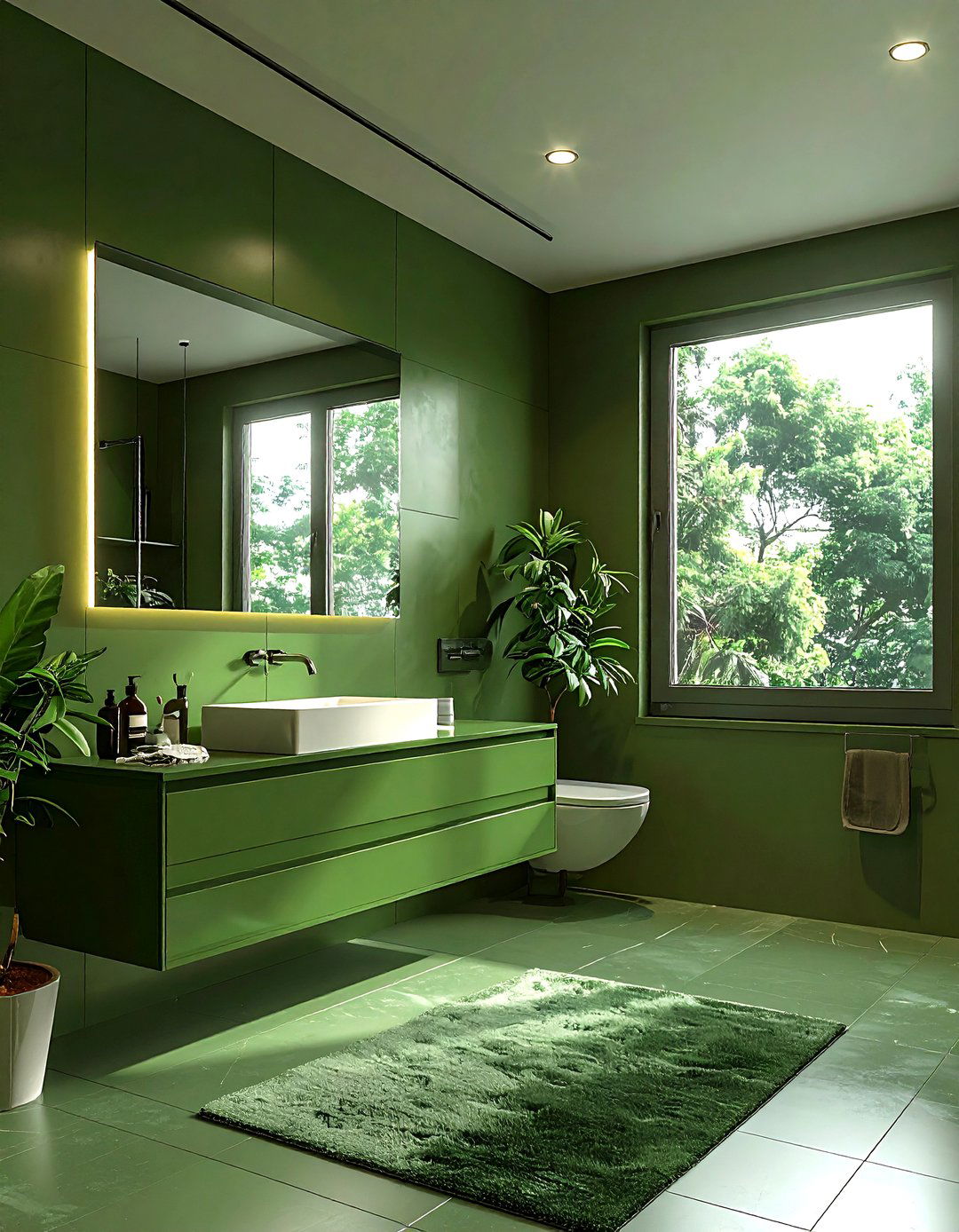 Modern Green Bathroom - 30 green bathroom decor ideas