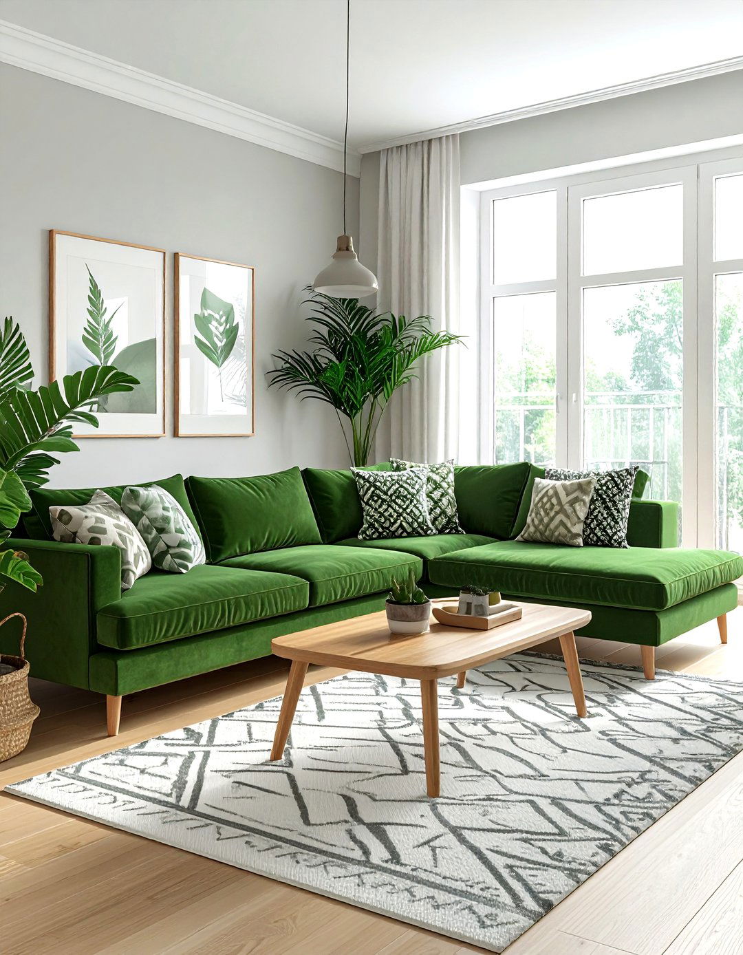 Modern Green Boho Living Room - 30 bohemian green living room ideas