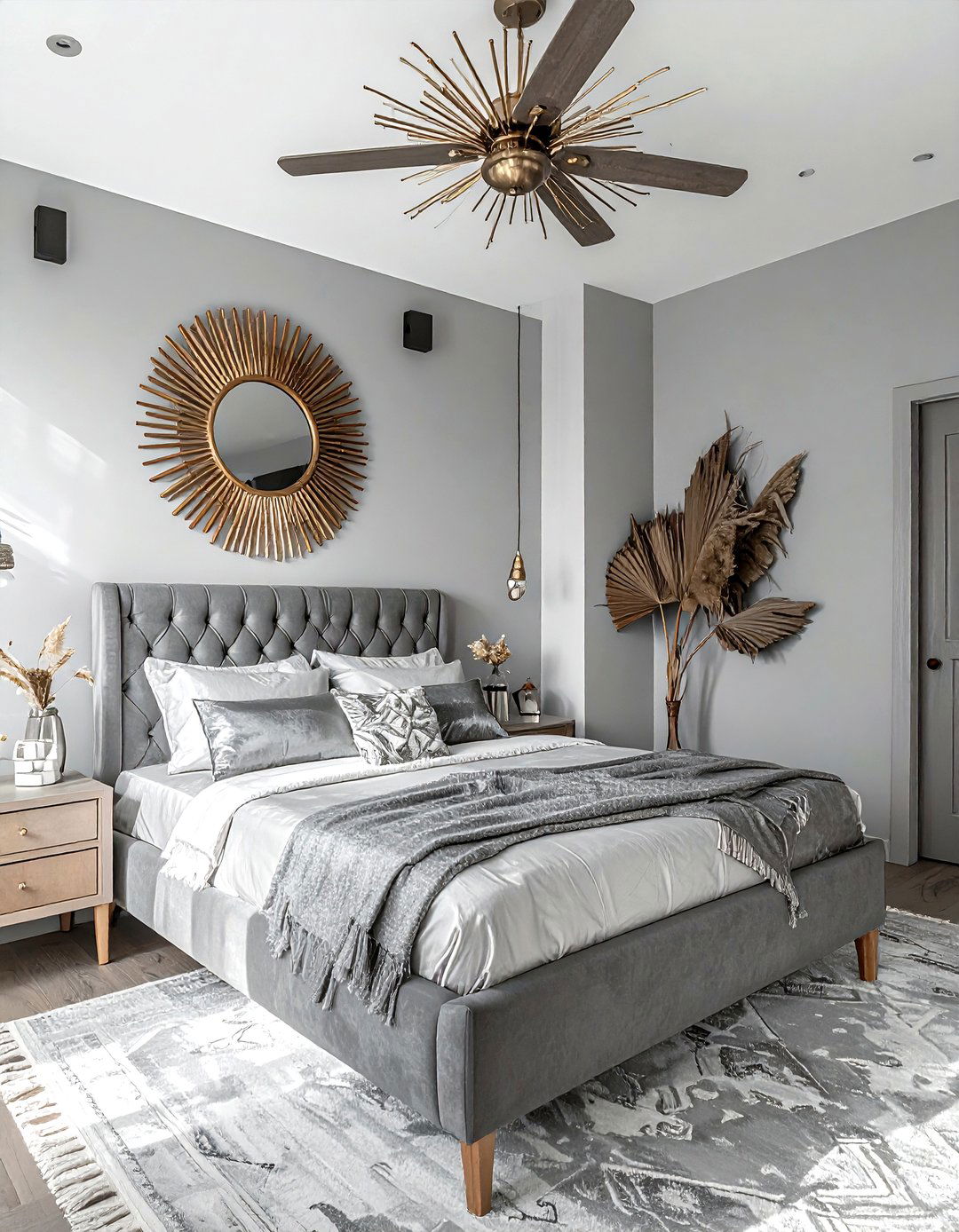 Modern Grey Bohemian Bedroom - 30 bohemian grey bedroom ideas