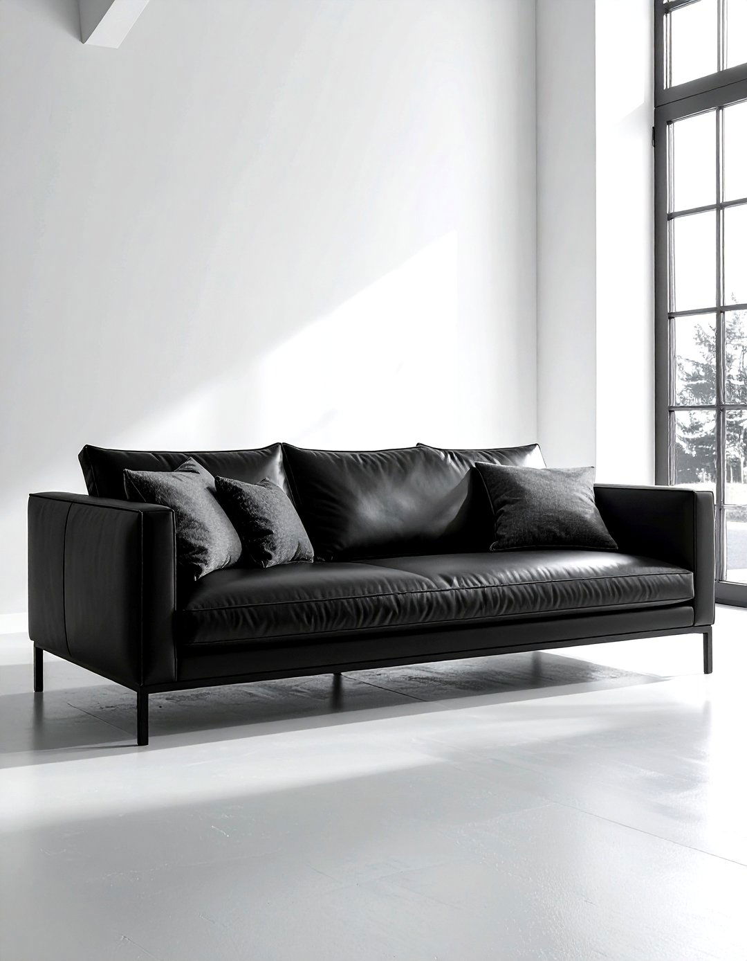Modern Industrial Black Sofa - 30 industrial black living room ideas